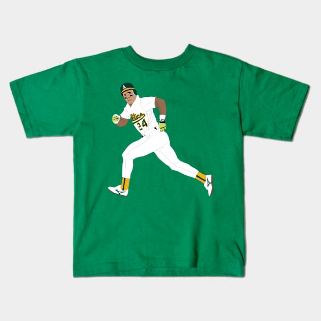 The Stolen Base King! Rickey Henderson Kids T-Shirt by rsclvisual